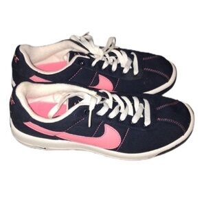 🆕 Nike Canvas Midnight Navy W Pink Sneakers 5.5 Y